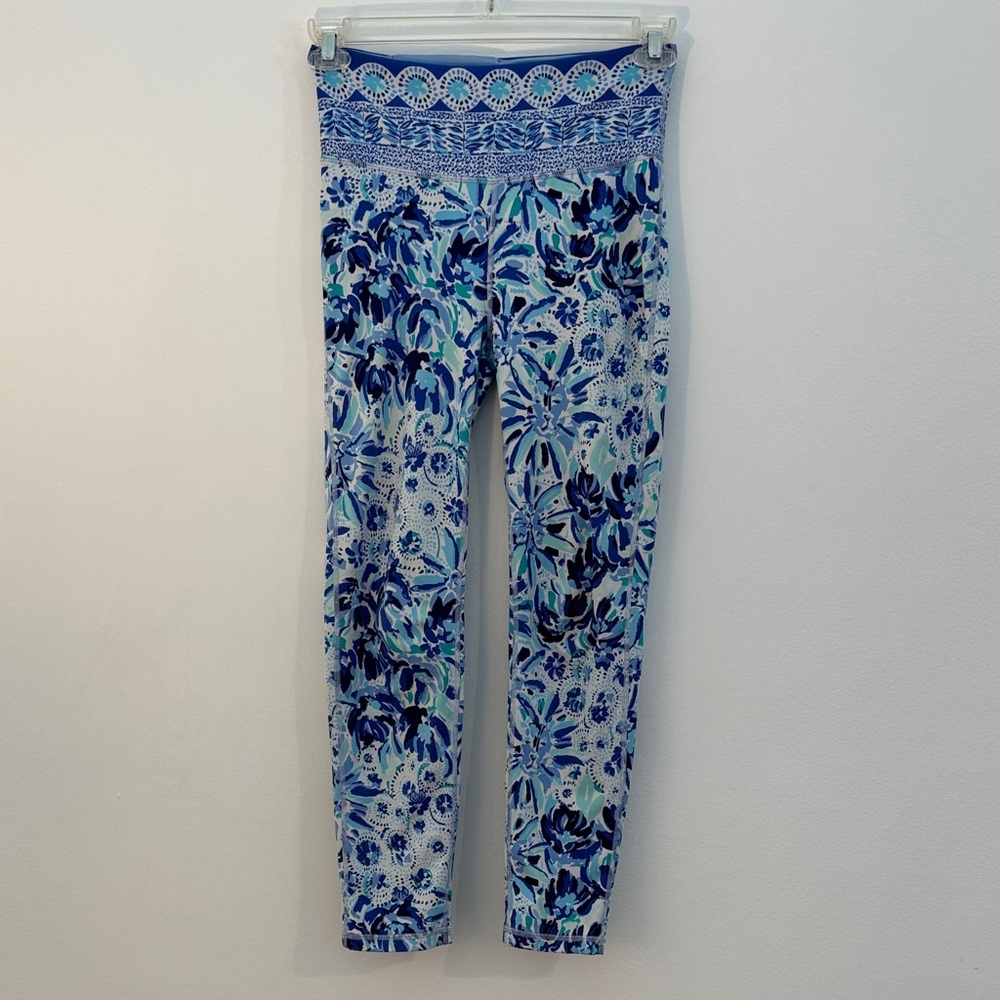 Lilly Pulitzer Luxletic Weekender High Rise Leggings in Iris Blue - Size Small